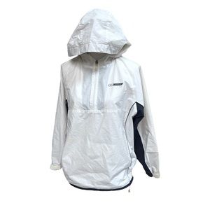 Reebok Pullover Athletic Jacket White Navy Size Large